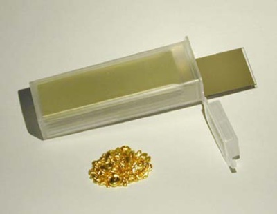 Gold Coated Glass Slides and Silicon Wafers